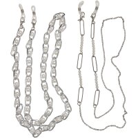 Urban Classics Multifunctional Chain With Pearls 2-Pack silver one size