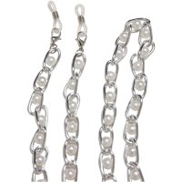 Urban Classics Multifunctional Chain With Pearls 2-Pack silver one size