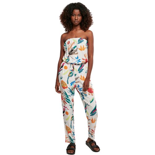 Urban Classics Ladies Viscose Bandeau Jumpsuit whitesandfruity XXL