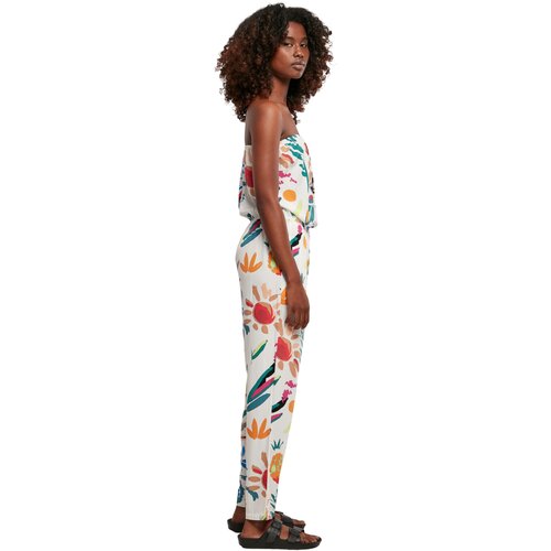 Urban Classics Ladies Viscose Bandeau Jumpsuit whitesandfruity XXL