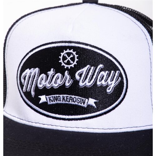 King Kerosin - Trucker Mesh Snapback Cap Motor Way Black/White