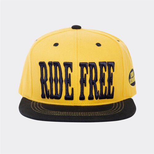 King Kerosin - Flat Brim Snapback Cap Ride Free Black/Yellow