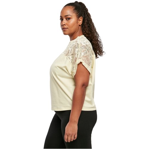 Urban Classics Ladies Short Oversized Lace Tee softyellow 3XL