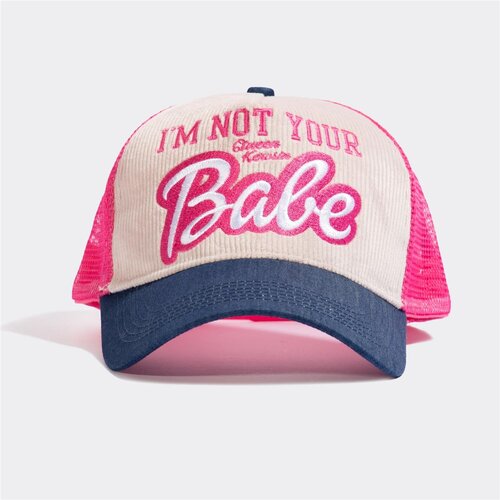 Queen Kerosin -Trucker Mesh Cap Cord - Babe Beige/Pink