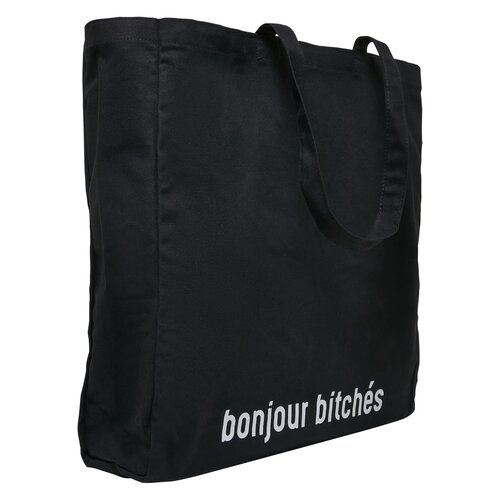 Mister Tee Bonjour Bitches Oversize Canvas Tote Bag black one size