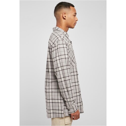 Urban Classics Long Oversized Grey Check Shirt grey/black 5XL