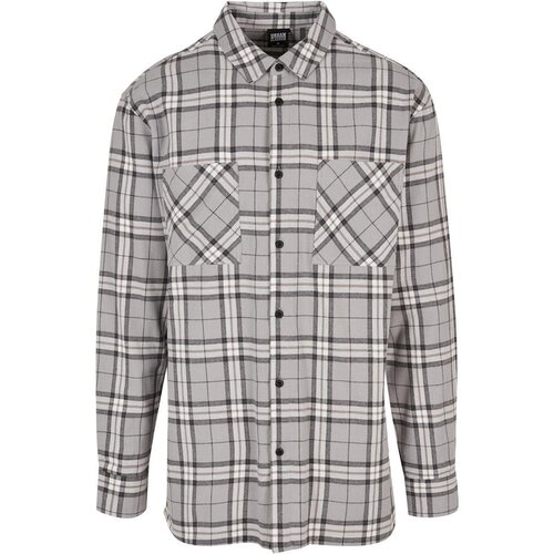 Urban Classics Long Oversized Grey Check Shirt grey/black 5XL