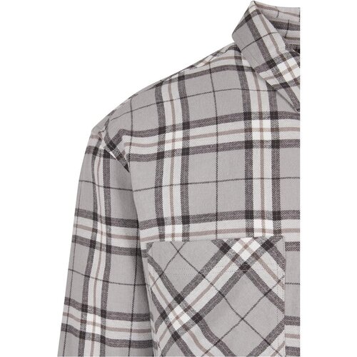 Urban Classics Long Oversized Grey Check Shirt grey/black 5XL