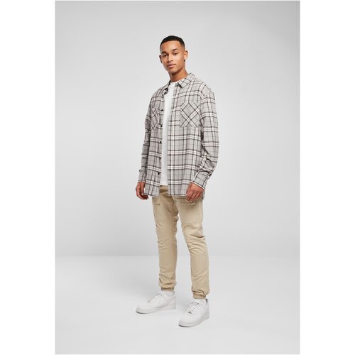 Urban Classics Long Oversized Grey Check Shirt grey/black XXL