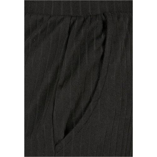 Urban Classics Ladies Rib Jersey Wide Leg Pants black 3XL