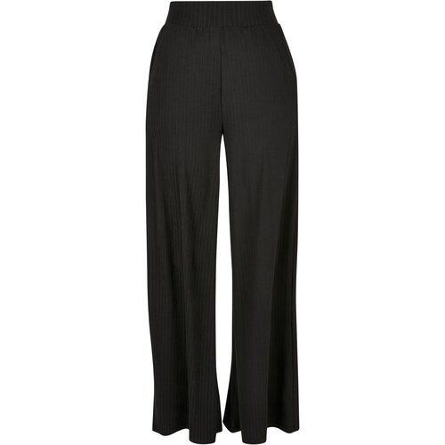 Urban Classics Ladies Rib Jersey Wide Leg Pants black 3XL