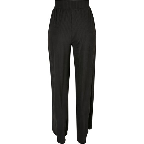 Urban Classics Ladies Rib Jersey Wide Leg Pants black 3XL