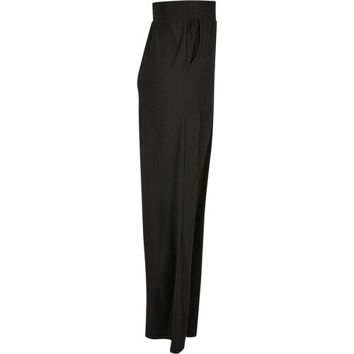 Urban Classics Ladies Rib Jersey Wide Leg Pants black 3XL