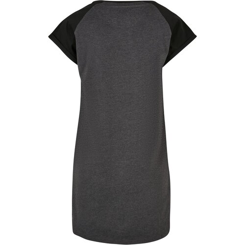 Urban Classics Ladies Contrast Raglan Tee Dress charcoal/black 3XL