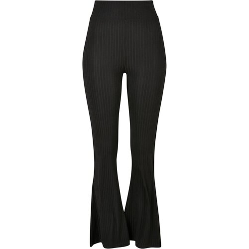 Urban Classics Ladies High Waist Rib Flared Leggings black 5XL