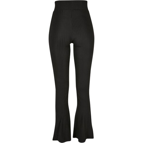 Urban Classics Ladies High Waist Rib Flared Leggings black 5XL