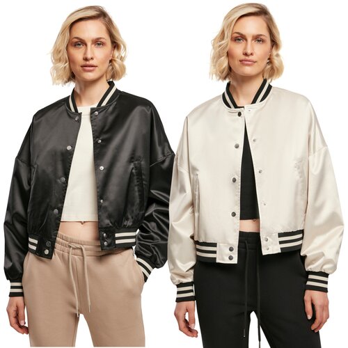 Urban Classics Ladies Short Oversized Satin College Jacket