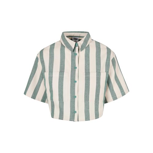 Urban Classics Ladies Short Oversized Stripe Shirt greenlancer/softseagrass 5XL