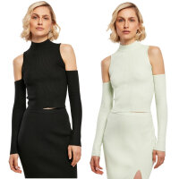 Urban Classics Ladies Rib Knit Cut Out Sleeve Longsleeve