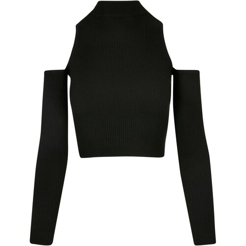 Urban Classics Ladies Rib Knit Cut Out Sleeve Longsleeve black 3XL