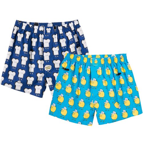 Lousy Livin Boxershorts Lousy 2Pack Toast & Zitrone Royal/Saphir