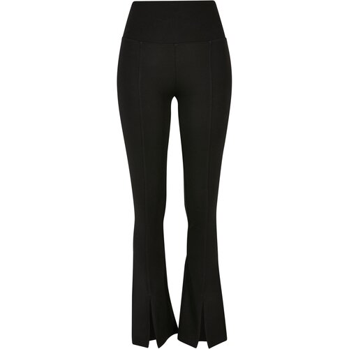 Urban Classics Ladies Organic Stretch Jersey Front Slit Leggings black 4XL