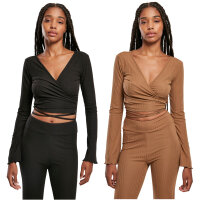 Urban Classics Ladies Cropped Rib Wrapped Longsleeve