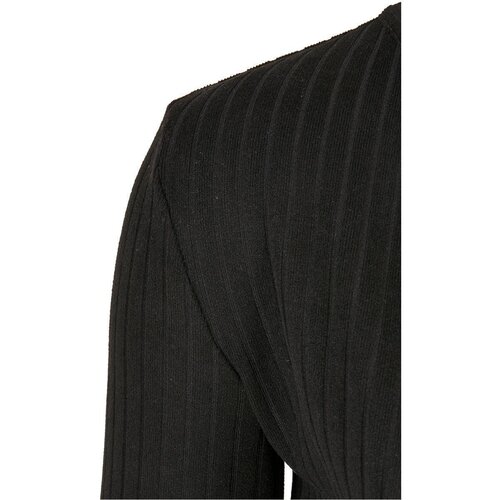 Urban Classics Ladies Cropped Rib Wrapped Longsleeve black 3XL