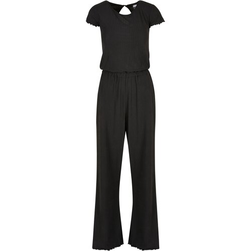 Urban Classics Ladies Rib Wid Leg Jumpsuit black 3XL