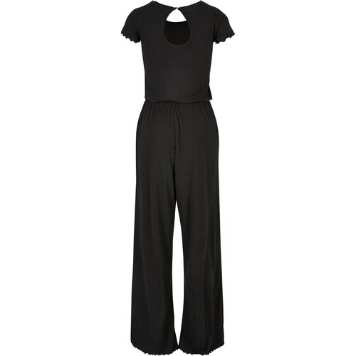 Urban Classics Ladies Rib Wid Leg Jumpsuit black 3XL