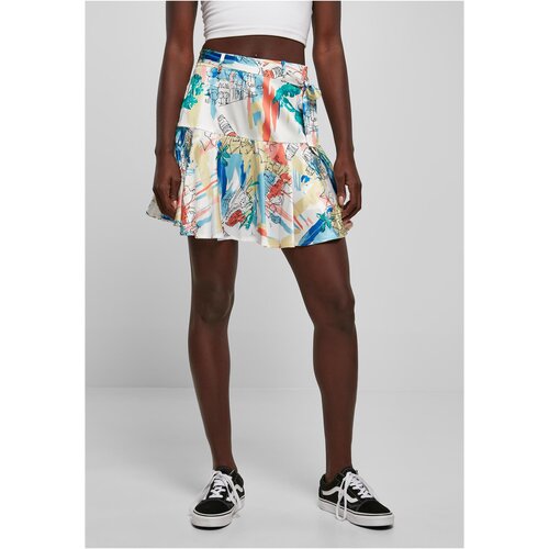 Urban Classics Ladies AOP Satin Mini Skirt softyellowvacation XS