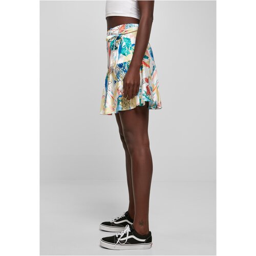 Urban Classics Ladies AOP Satin Mini Skirt softyellowvacation XS