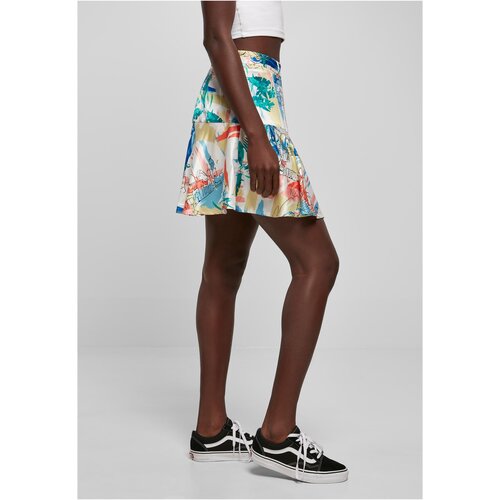 Urban Classics Ladies AOP Satin Mini Skirt softyellowvacation XS