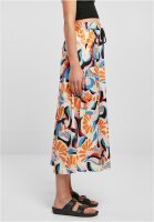 Urban Classics Ladies AOP Satin Midi Skirt