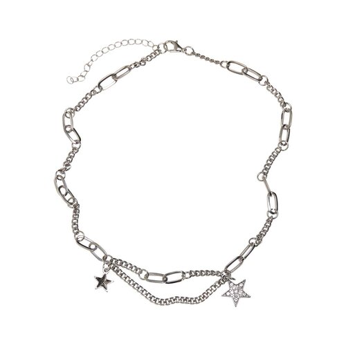 Urban Classics Crystal Stars Necklace silver one size