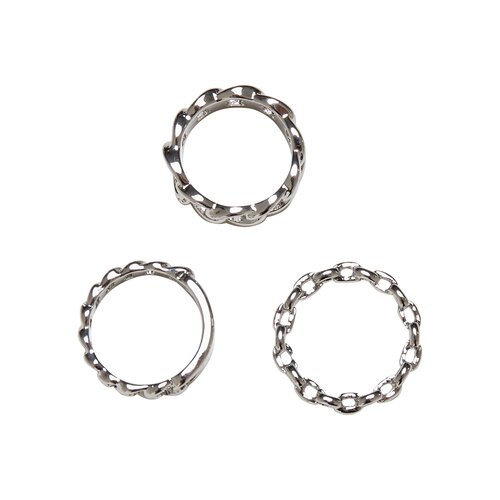 Urban Classics Chain Ring 3-Pack silver S/M