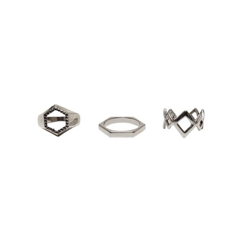 Urban Classics Graphic Ring 3-Pack silver S/M