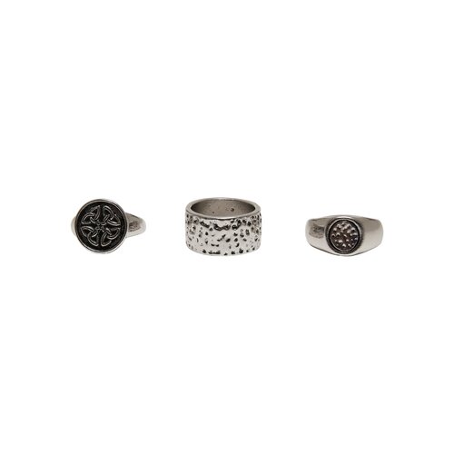 Urban Classics Skull Ring 3-Pack silver S/M