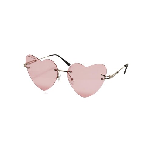 Urban Classics Sunglasses Heart With Chain rose/silver one size