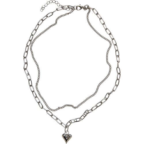 Urban Classics Heart Icon Layering Necklace silver one size
