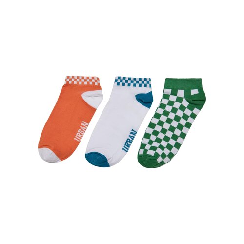Urban Classics Sneaker Socks Checks 3-Pack orange/green/teal 47-50