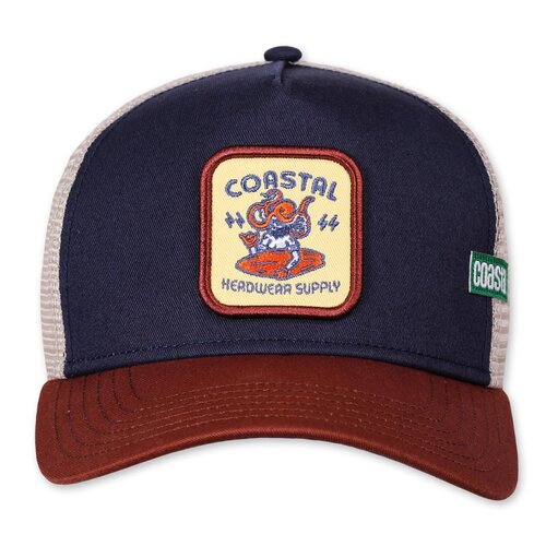 Coastal HFT Trucker Cap Headwear Supply Navy/Wood