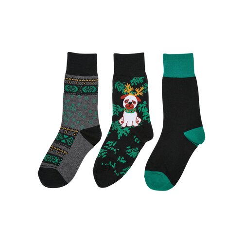 Urban Classics Kids Christmas Dog Socks Kids 3-Pack multicolor 39-42