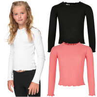 Urban Classics Kids Girls Short Rib Longsleeve