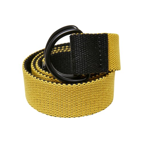 Urban Classics Kids Easy D-Ring Belt Kids 2-Pack black/royal+black/yellow one size