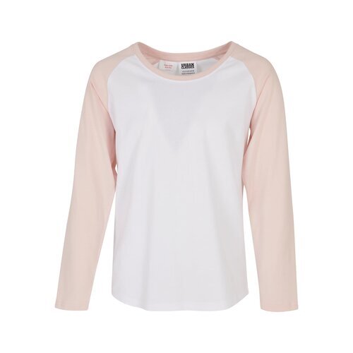 Urban Classics Kids Girls Contrast Raglan Longsleeve 2-Pack white/pink+white/black 134/140