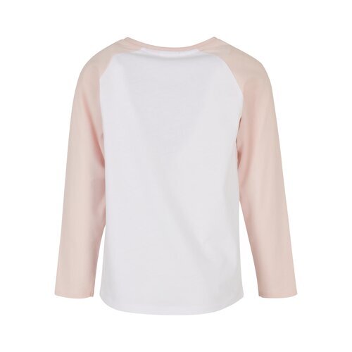 Urban Classics Kids Girls Contrast Raglan Longsleeve 2-Pack white/pink+white/black 134/140