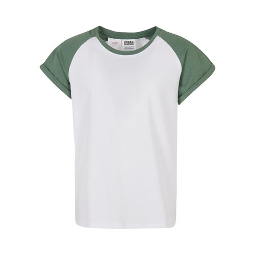 Urban Classics Kids Girls Contrast Raglan Tee white/salvia 146/152