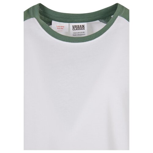 Urban Classics Kids Girls Contrast Raglan Tee white/salvia 146/152