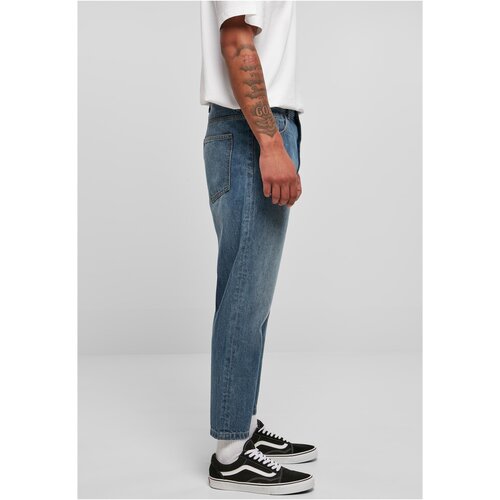 Urban Classics Cropped Tapered Jeans middeepblue 30